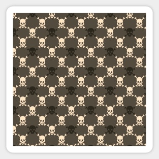 Pattern Skull Brown Sticker